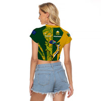 Australia Rugby and South Africa Rugby Raglan Cropped T Shirt Wallabies Mix Springboks Sporty - Wonder Print Shop