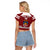 (Custom Text And Number) Latvia Hockey 2023 Raglan Cropped T Shirt Red Sporty Style - Wonder Print Shop