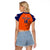 (Custom Text And Number) Netherlands Cricket Raglan Cropped T Shirt ODI Simple Orange Style - Wonder Print Shop