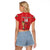 (Custom Text And Number) Wales Football Raglan Cropped T Shirt Cymru Champions World Cup 2022 - Wonder Print Shop