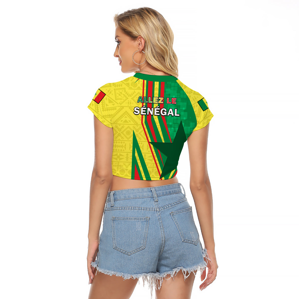 Senegal Football Raglan Cropped T Shirt Champions WC 202 - Wonder Print Shop