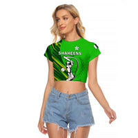 (Custom Text And Number) Pakistan Cricket Raglan Cropped T Shirt Go Shaheens Simple Style - Wonder Print Shop