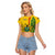 (Custom Personalised) Ghana Raglan Cropped T Shirt Ghanan Coat Of Arms Mix Kente Pattern - Wonder Print Shop