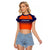 (Custom Text And Number) Netherlands Cricket Raglan Cropped T Shirt ODI Simple Orange Style - Wonder Print Shop