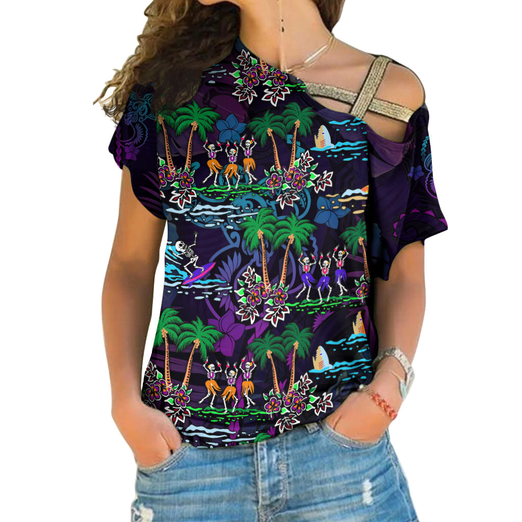 hawaii-skeleton-dancing-cross-shoulder-shirt-halloween-hawaiian-turtle-lt13