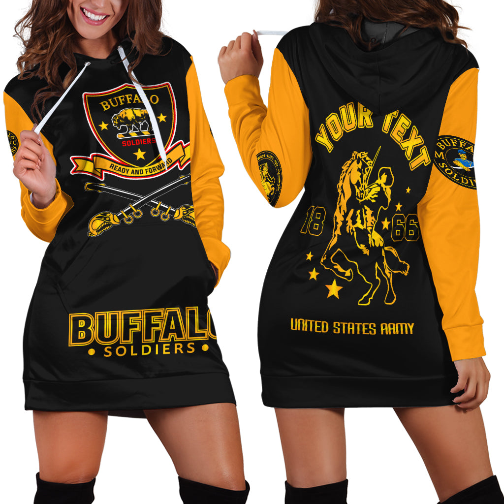 (Custom Personalied) Buffalo Soldiers African American Legend Of The Black Soldiers Hoodie Dress - LT2 - Wonder Print Shop