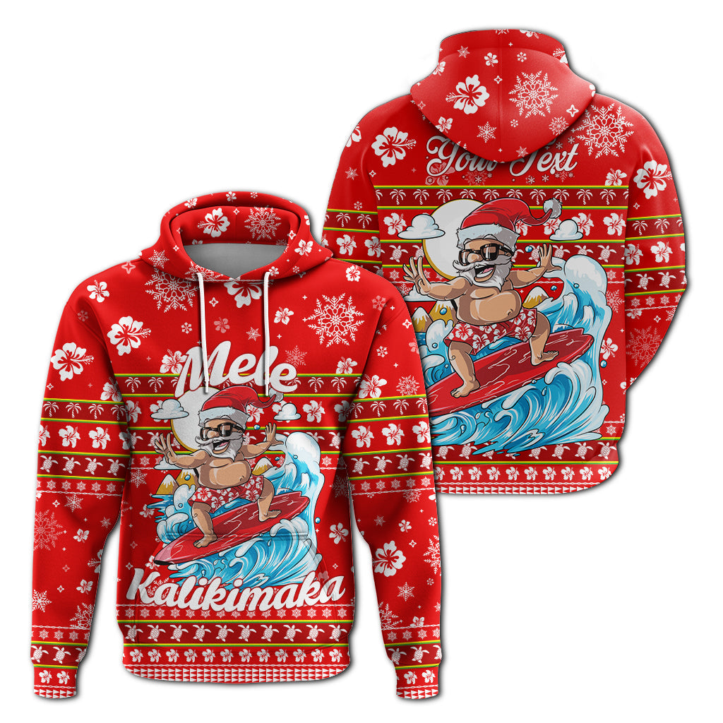 Custom Christmas Hawaii Santas Surf Mele Kalikimaka Hoodie LT2 - Wonder Print Shop