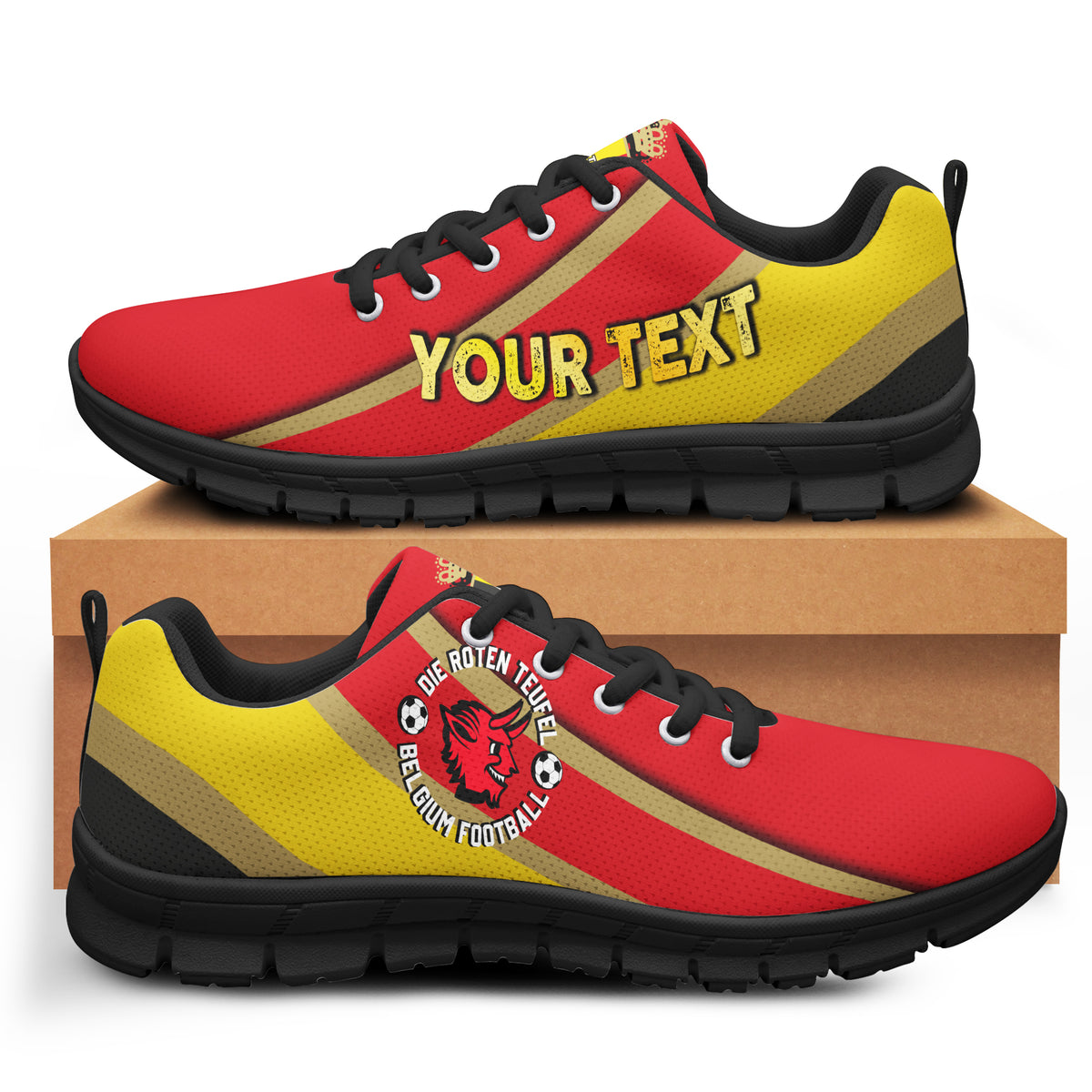 (Custom Personalised) Belgium Football World Cup 2022 Sneaker - LT2 - Wonder Print Shop