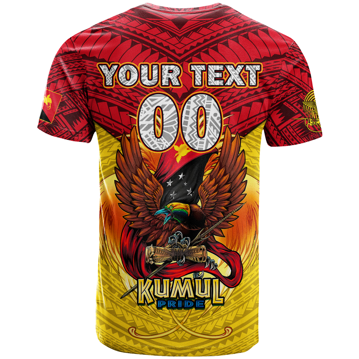 Custom Papua New Guinea Rugby Kumul Pride T Shirt LT2 - Wonder Print Shop