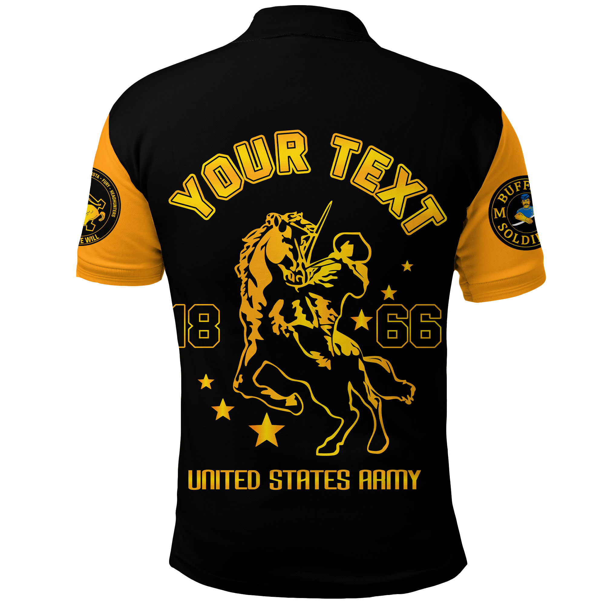 Custom Buffalo Soldiers Polo Shirt African American Legend Of The Black Soldiers LT2