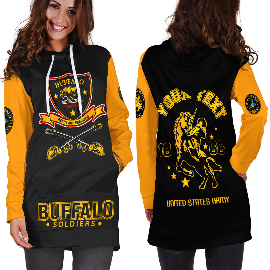 (Custom Personalied) Buffalo Soldiers African American Legend Of The Black Soldiers Hoodie Dress - LT2 - Wonder Print Shop