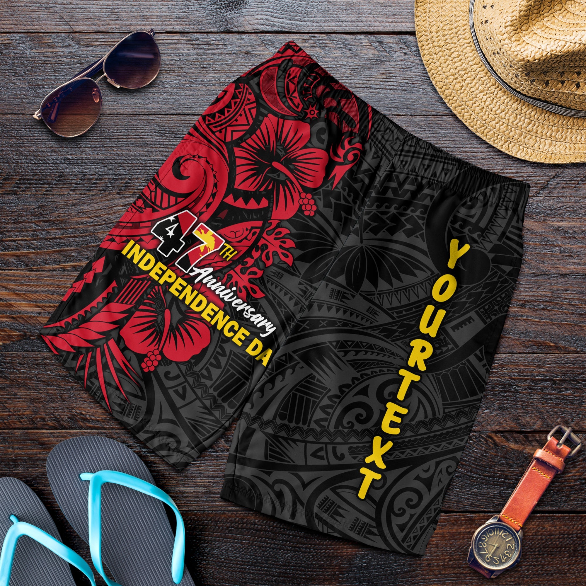 custom-personalised-papua-new-guinea-47th-independence-day-bird-of-paradise-men-short