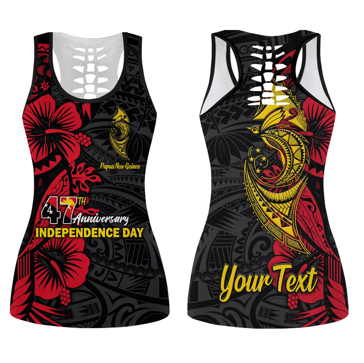 custom-personalised-papua-new-guinea-47th-independence-day-bird-of-paradise-hollow-tank-top