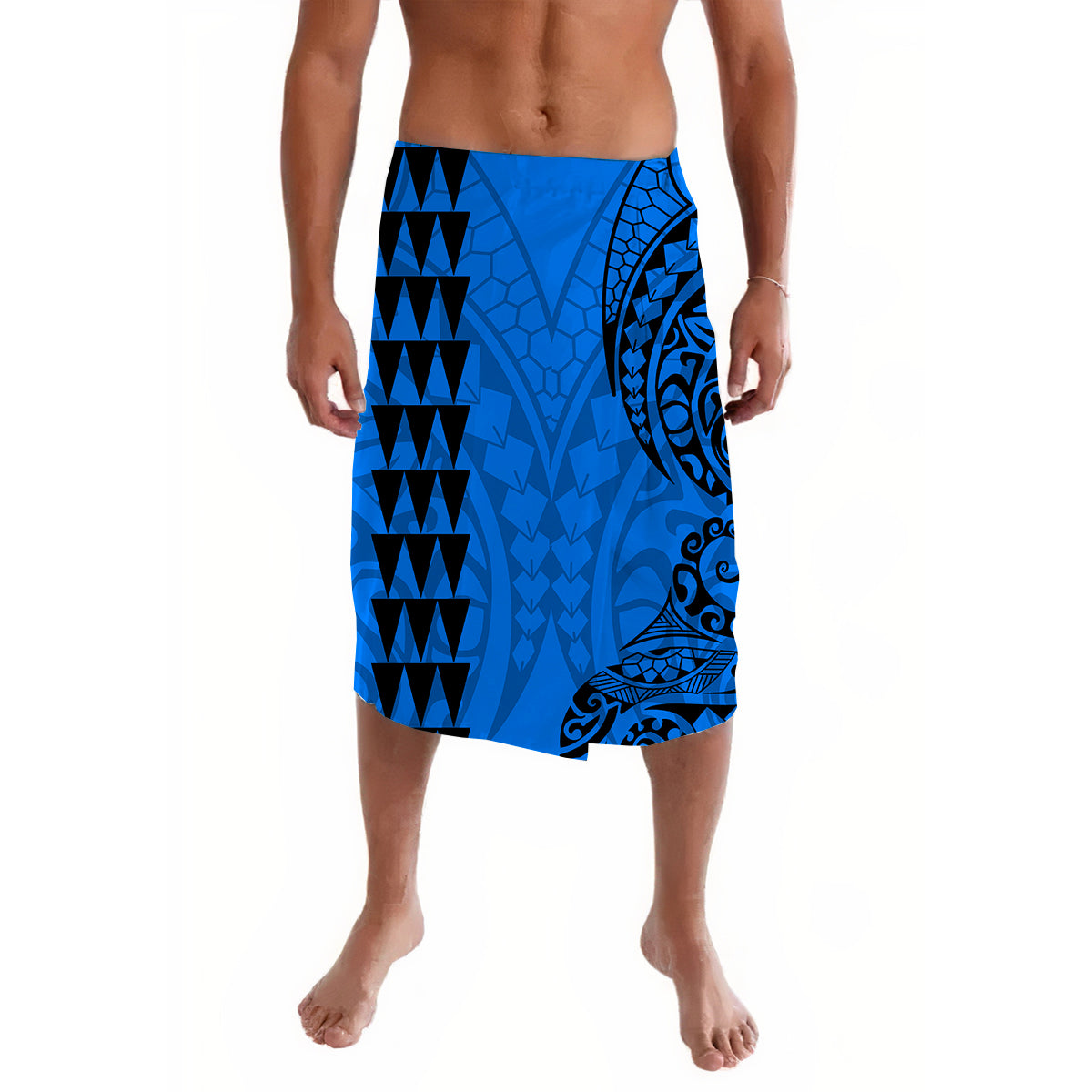 Kakau Polynesian Tribal Blue Lavalava LT13 - Wonder Print Shop
