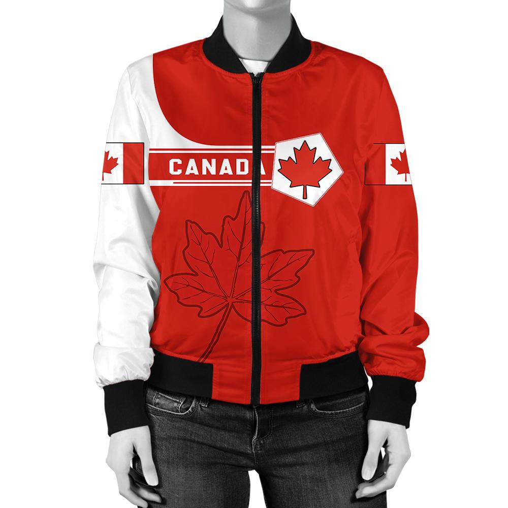 canada-coat-of-arms-women-bomber-jacket-simple-style