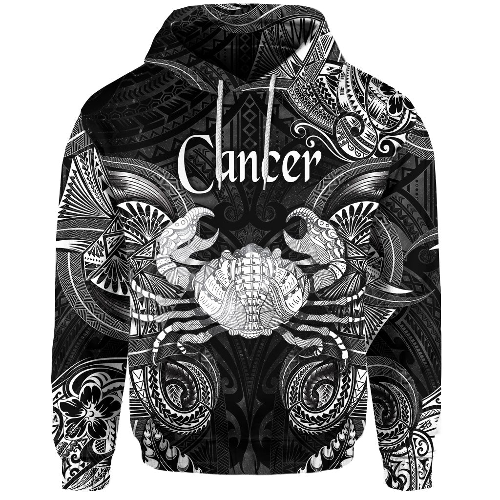 Custom Cancer Zodiac Polynesian Hoodie Unique Style Black LT8 - Wonder Print Shop