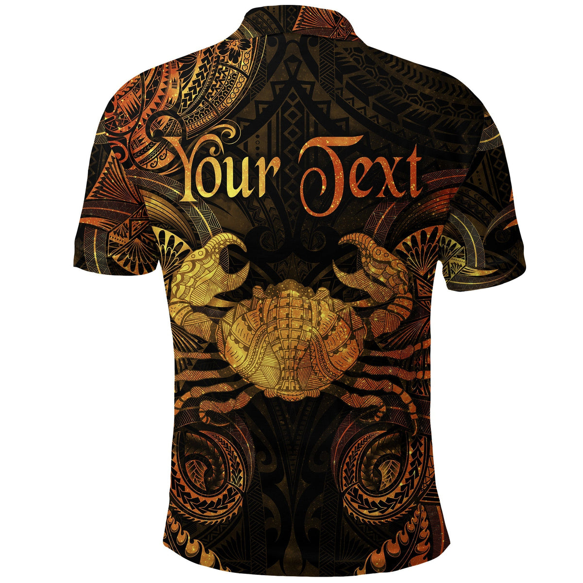 Custom Cancer Zodiac Polynesian Polo Shirt Unique Style Gold LT8 - Wonder Print Shop