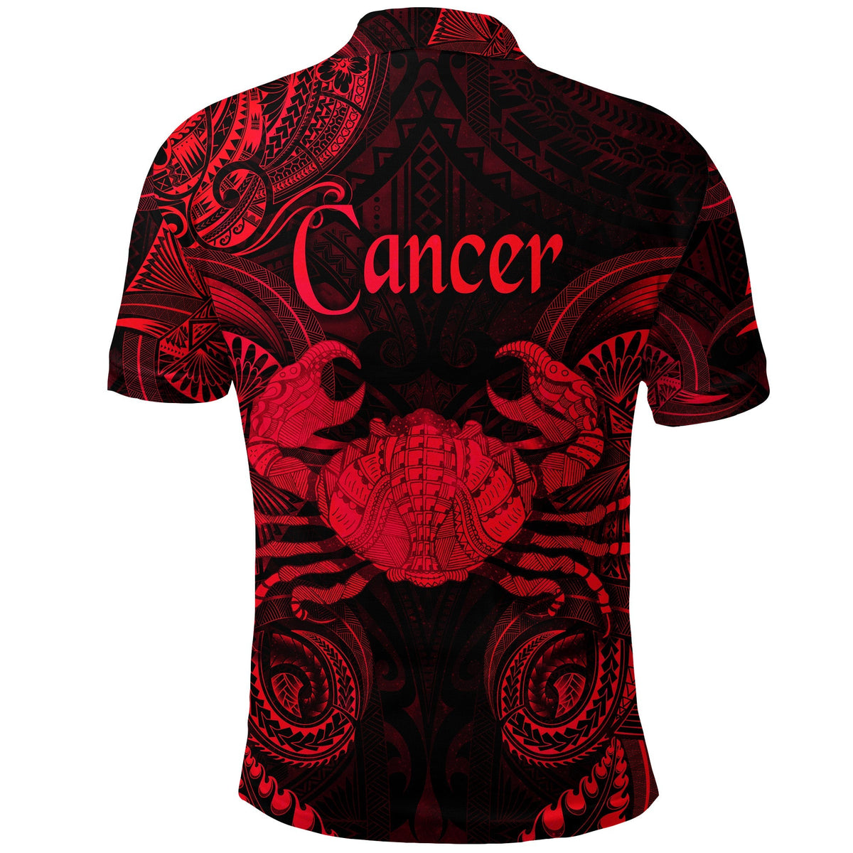 Cancer Zodiac Polynesian Polo Shirt Unique Style Red LT8 - Wonder Print Shop
