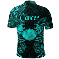 Cancer Zodiac Polynesian Polo Shirt Unique Style Turquoise LT8 - Wonder Print Shop