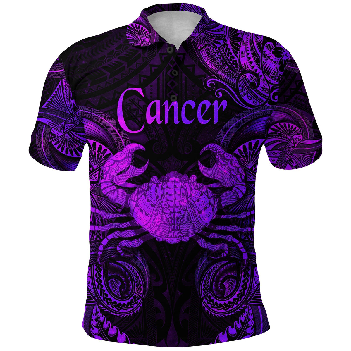 Custom Cancer Zodiac Polynesian Polo Shirt Unique Style Purple LT8 - Wonder Print Shop