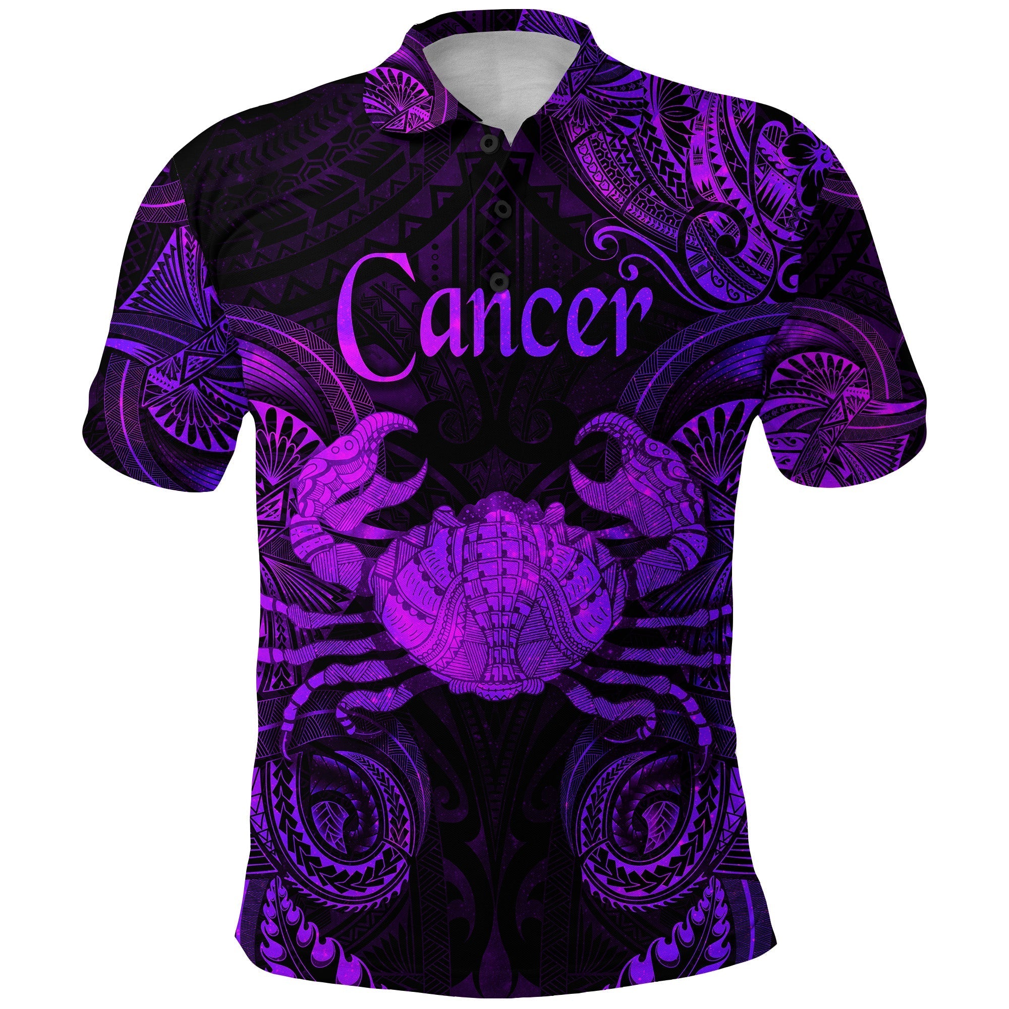 custom-personalised-cancer-zodiac-polynesian-polo-shirt-unique-style-purple