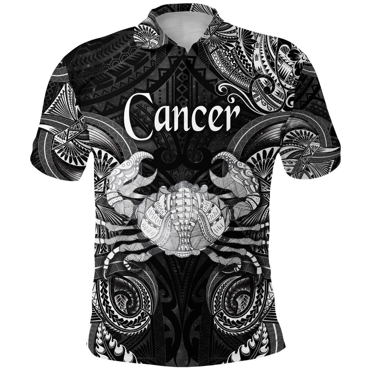 Custom Cancer Zodiac Polynesian Polo Shirt Unique Style Black LT8 - Wonder Print Shop
