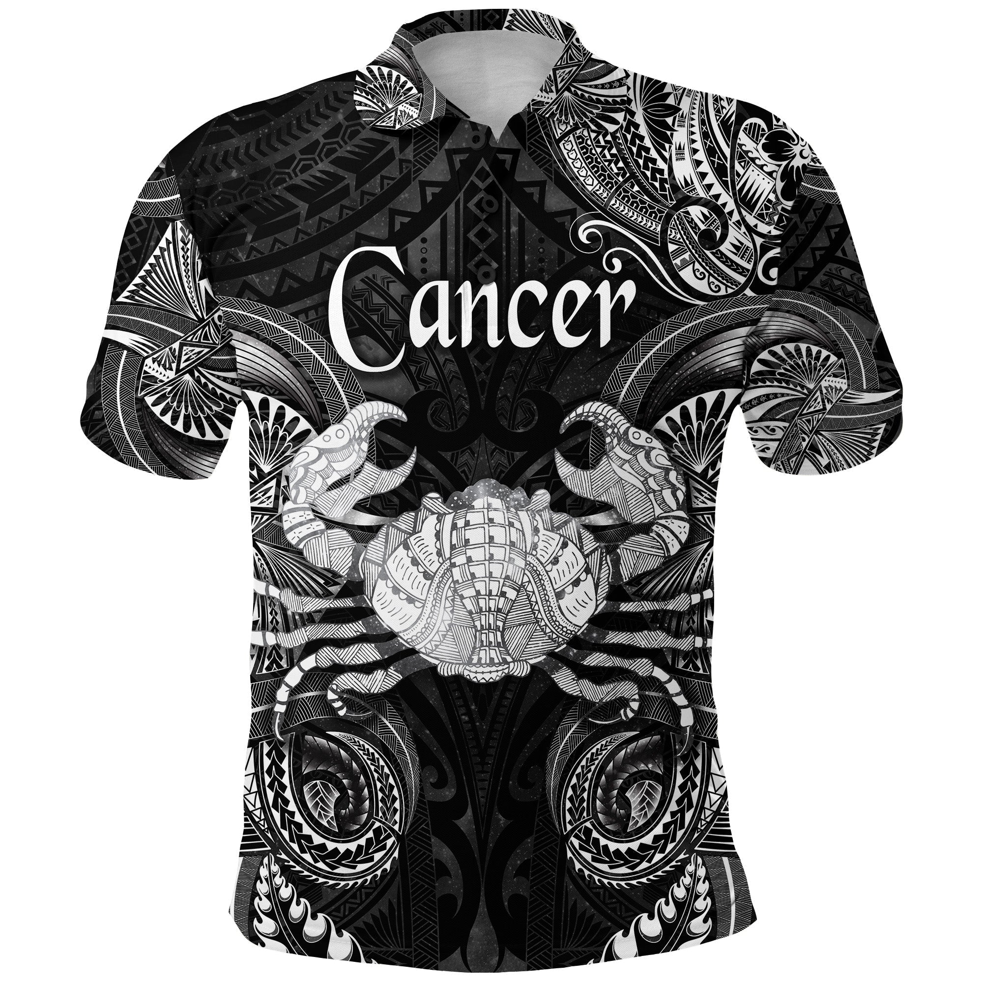 custom-personalised-cancer-zodiac-polynesian-polo-shirt-unique-style-black