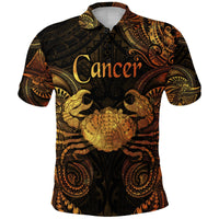 Custom Cancer Zodiac Polynesian Polo Shirt Unique Style Gold LT8 - Wonder Print Shop