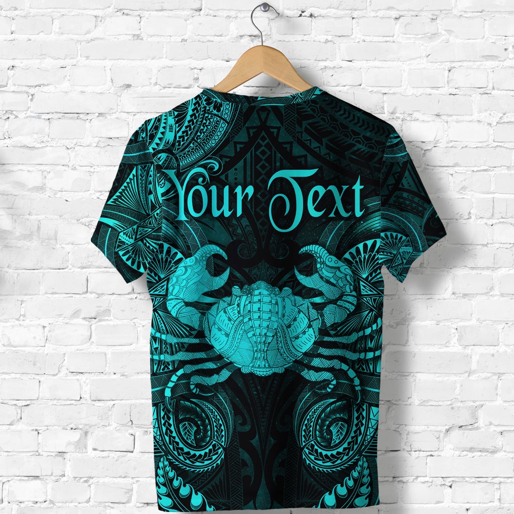 Custom Cancer Zodiac Polynesian T Shirt Unique Style Turquoise LT8 - Wonder Print Shop