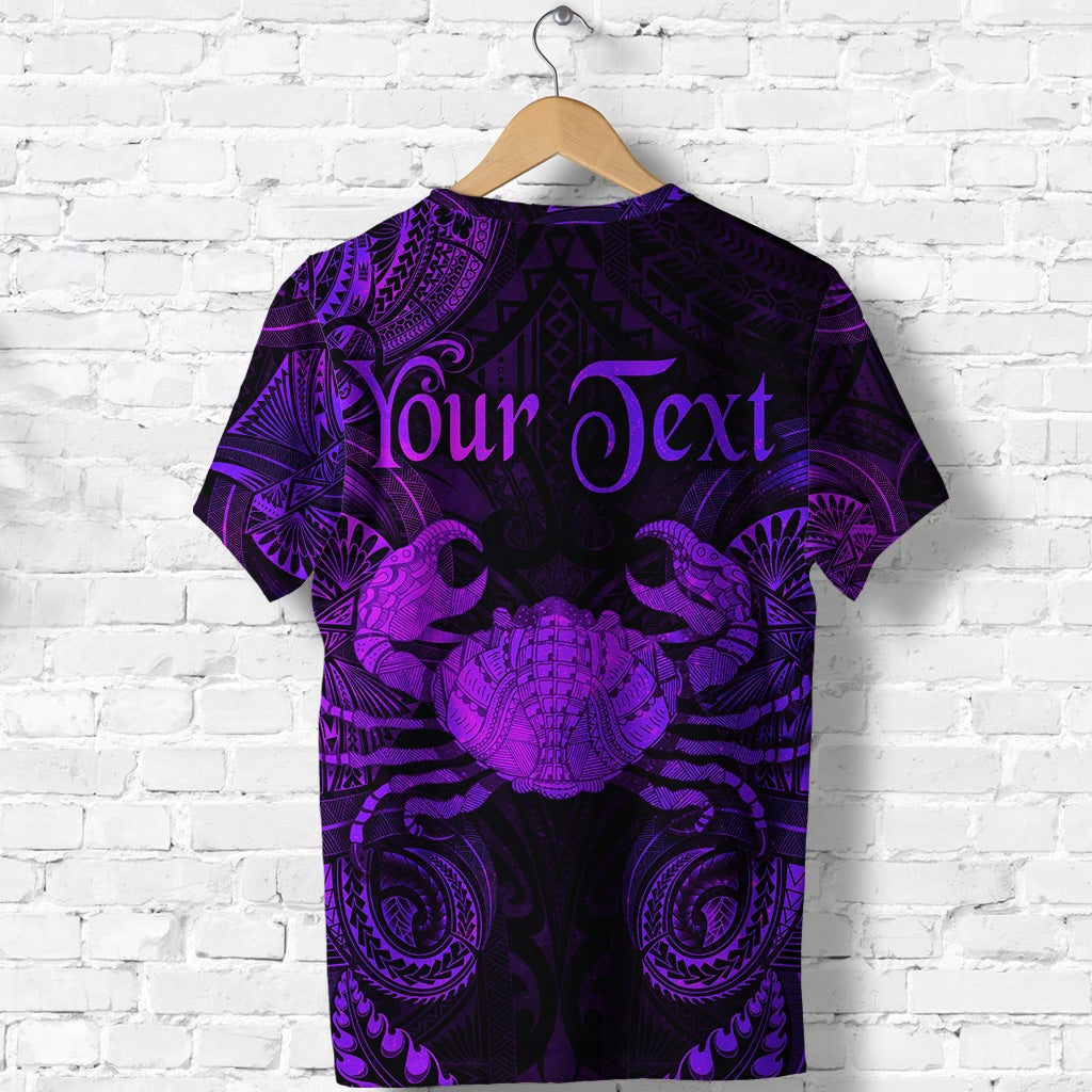 Custom Cancer Zodiac Polynesian T Shirt Unique Style Purple LT8 - Wonder Print Shop