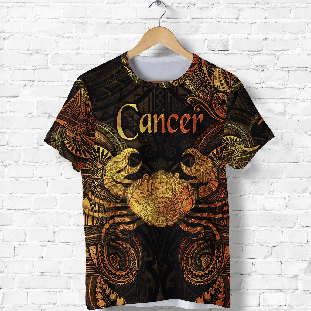 Cancer Zodiac Polynesian T Shirt Unique Style Gold LT8 - Wonder Print Shop