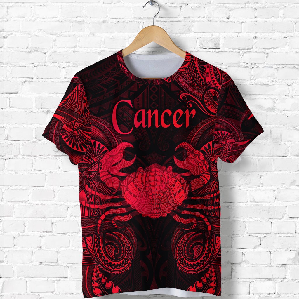 Cancer Zodiac Polynesian T Shirt Unique Style Red LT8 - Wonder Print Shop