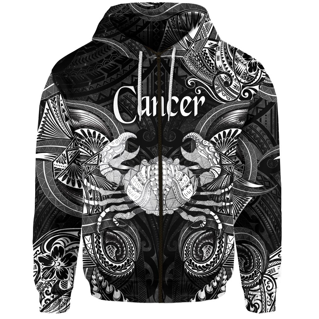 Cancer Zodiac Polynesian Zip Hoodie Unique Style Black LT8 - Wonder Print Shop