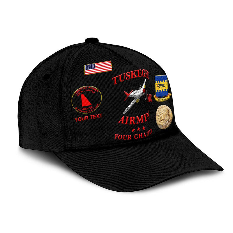 custom-personalised-tuskegee-airmen-motorcycle-club-classic-cap-tamc-spit-fire-simple-style-black