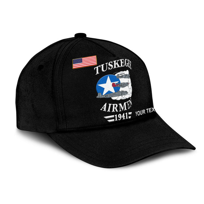 custom-personalised-tuskegee-airmen-classic-cap-the-red-tails-original-style-black