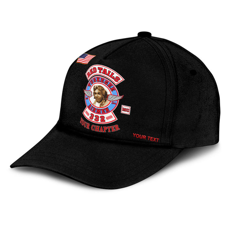 custom-personalised-tuskegee-airmen-motorcycle-club-classic-cap-tamc-spit-fire-original-style-black