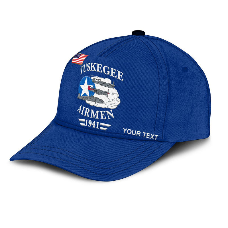 custom-personalised-tuskegee-airmen-classic-cap-the-blue-tails-original-style-blue