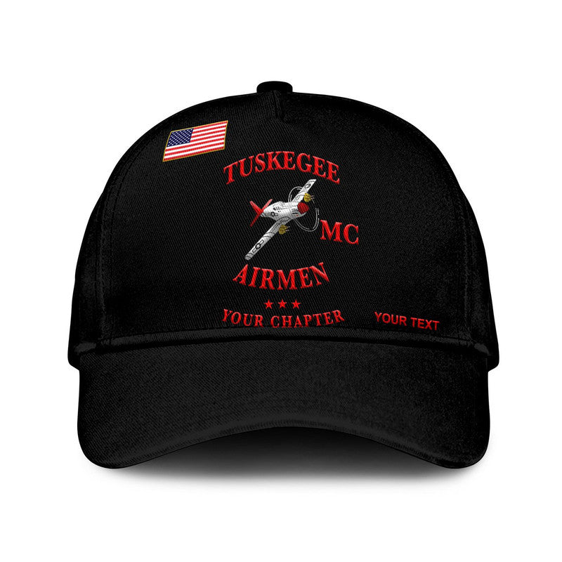 custom-personalised-tuskegee-airmen-motorcycle-club-classic-cap-tamc-spit-fire-unique-style-black