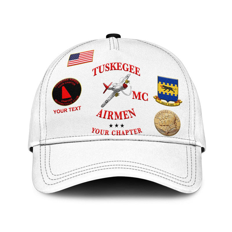 custom-personalised-tuskegee-airmen-motorcycle-club-classic-cap-tamc-spit-fire-simple-style-white