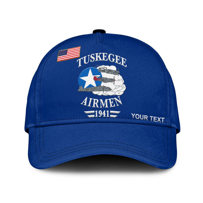 custom-personalised-tuskegee-airmen-classic-cap-the-blue-tails-original-style-blue