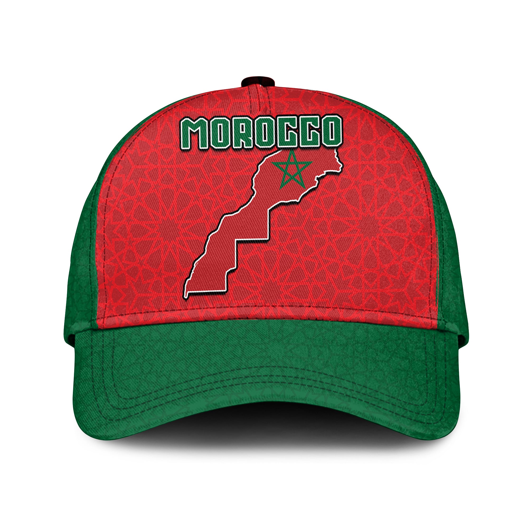 Morocco Football Mixed Flag Map Style Classic Cap LT9