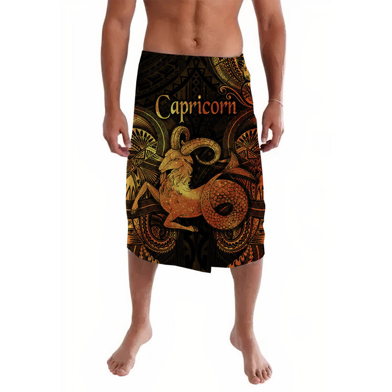 Capricorn Zodiac Polynesian Lavalava Unique Style - Gold LT8 - Wonder Print Shop