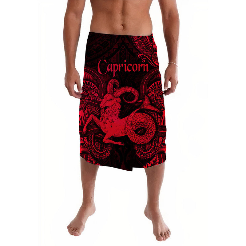 Capricorn Zodiac Polynesian Lavalava Unique Style - Red LT8 - Wonder Print Shop