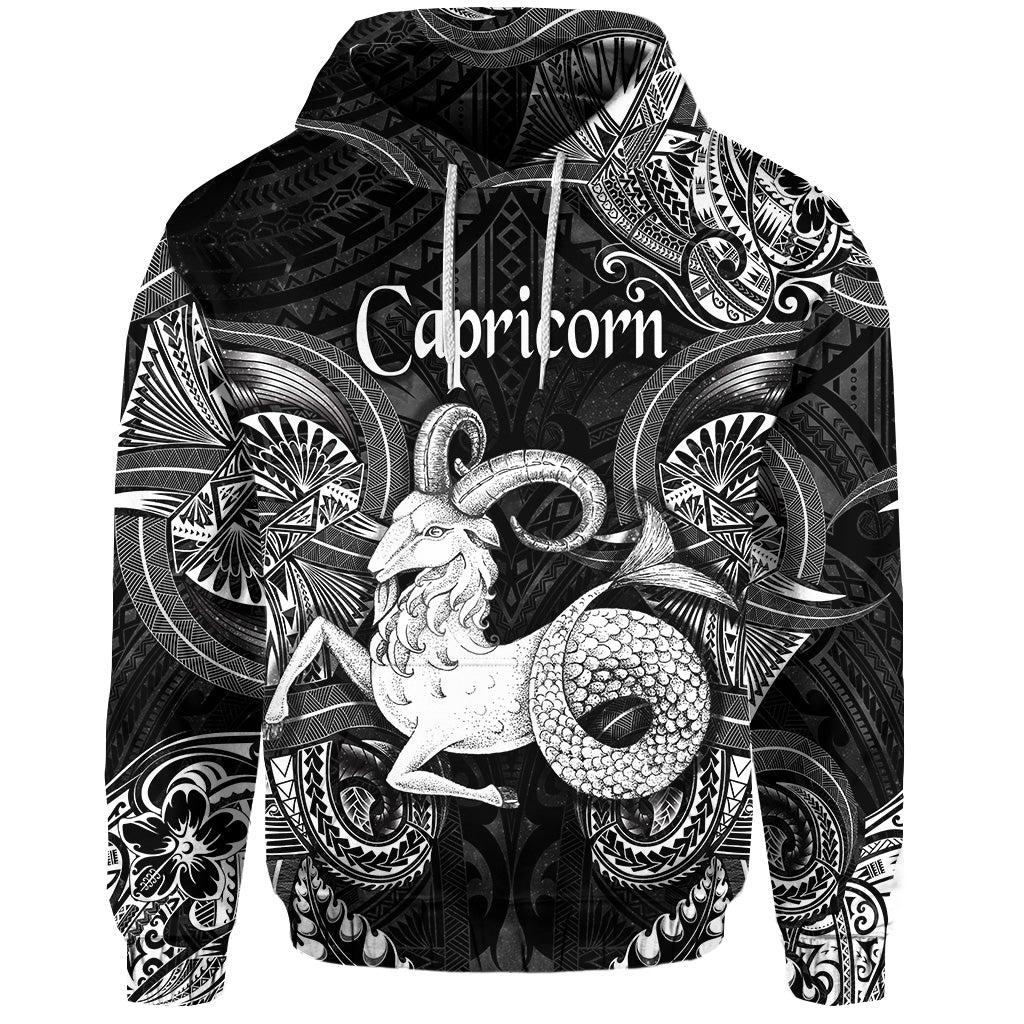 Capricorn Zodiac Polynesian Hoodie Unique Style Black LT8 - Wonder Print Shop