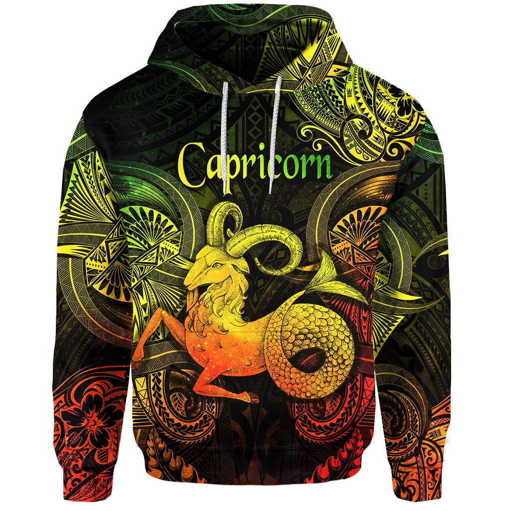 Capricorn Zodiac Polynesian Hoodie Unique Style Reggae LT8 - Wonder Print Shop
