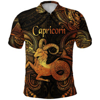 Custom Capricorn Zodiac Polynesian Polo Shirt Unique Style Gold LT8 - Wonder Print Shop