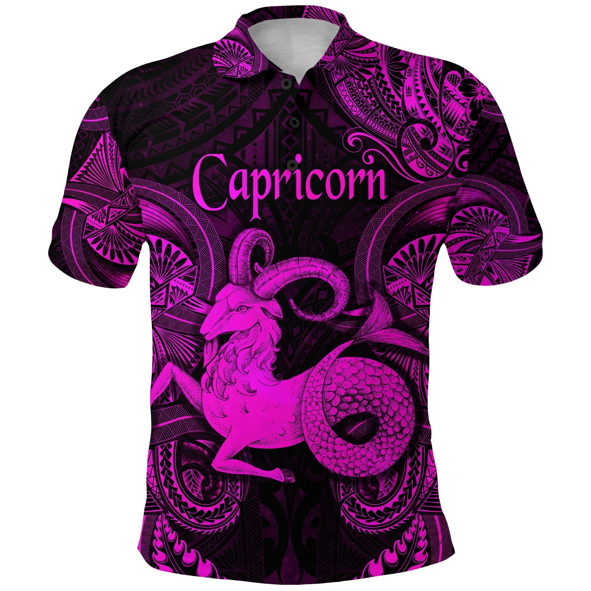 custom-personalised-capricorn-zodiac-polynesian-polo-shirt-unique-style-pink