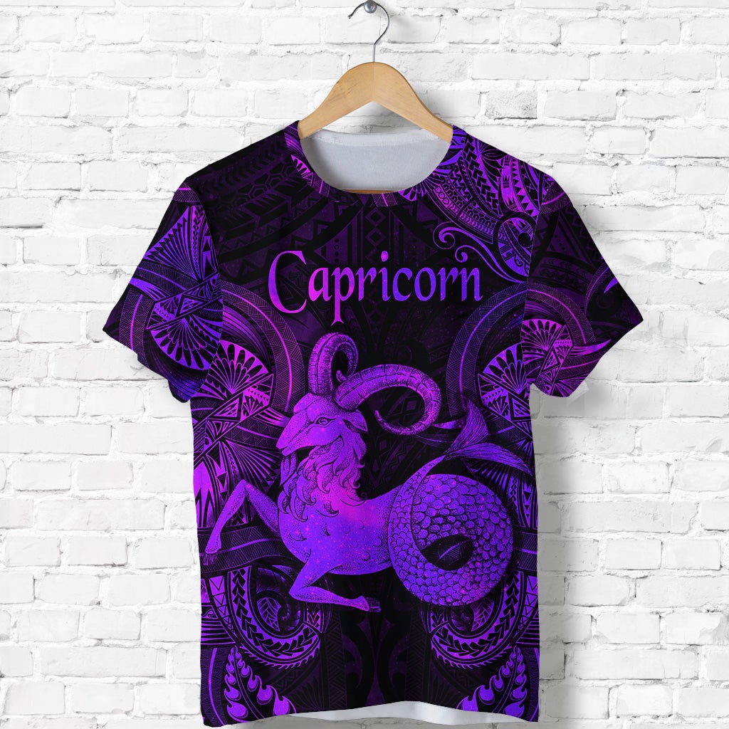 custom-personalised-capricorn-zodiac-polynesian-t-shirt-unique-style-purple
