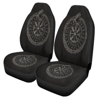 Viking Car Seat Covers Viking Vegvisir with Ouroboros and Runes Car Seat Covers RLT12 - Wonder Print Shop