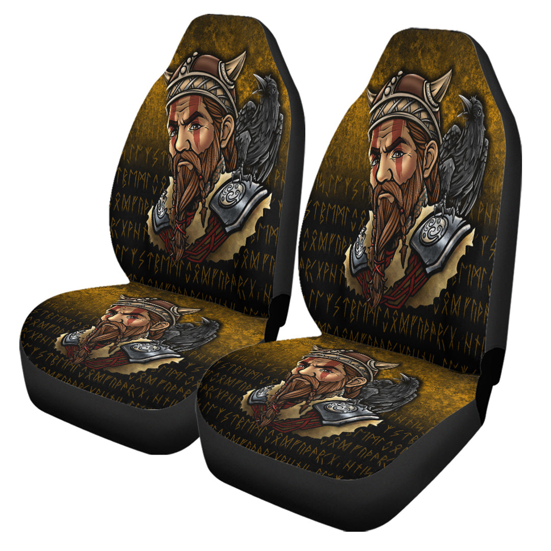 Viking Car Seat Covers Viking Warrior Odin Valhalla Raven Car Seat Covers RLT12 - Wonder Print Shop